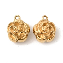 Золотой 304 прелести нержавеющей стали, цветок, ионное покрытие (ip), золотые, 14.5x12.5x9 мм, отверстие : 1.4 мм