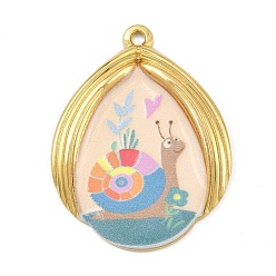 Желтая Старая Ткань  Печатные 304 подвески из нержавеющей стали, слезинка с улиткой, вакуумное покрытие pvd, реальный 18 k позолоченный, старое кружево, 32x24.5x3 мм, отверстие : 1.6 мм