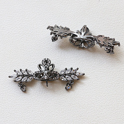 Gunmetal Crown Brass Pave Clear Cubic Zirconia Head Pins, for Baroque Pearl Making, Gunmetal, 16x40mm