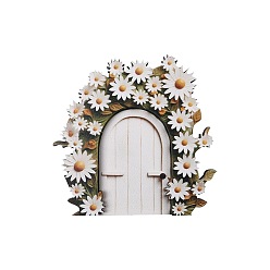 Fleur De Lis Украшения для деревянных дверей, миниатюрная волшебная дверь на елку, для дома, садовые украшения, дверь, Флер де Лис, 100x100 мм