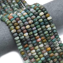 (RRHB277) Кристалл на подкладке из медово-бежевого цвета Природного индийского агата бисер нитей, матовые, рондель, 8x5 мм, отверстие : 1.4 мм, около 73~75 шт / нитка, 14.96''~15.16'' (38~38.5 см)