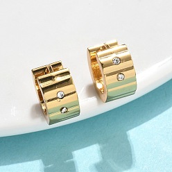 Золотой 201 Широкие серьги-кольца из нержавеющей стали, с 304 штифтом из нержавеющей стали и стеклом, вакуумное покрытие pvd, долговечный, Кольцевая форма, золотые, 13x7 мм