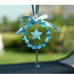 Звезда Подвесные украшения из стекла и страз, для украшения зеркала заднего вида автомобиля, глубокое синее небо, звезда, 140 мм