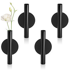 Черный Железная настенная ваза, колонка, чёрные, 60x18x119 мм