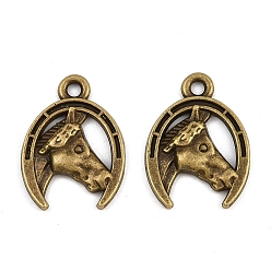 Античная Бронза Сплавочные подвески тибетского стиля, голова лошади, античная бронза, 20x15x3 мм, отверстие : 1.8 мм, Около 625 шт / 1000 г