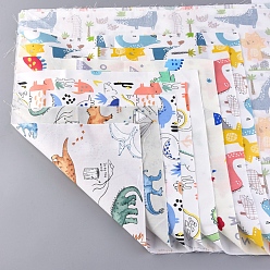 Mixed Color Printed Cotton Fabric, for Patchwork, Sewing Tissue to Patchwork, Dinosaur Pattern, Mixed Color, 500x400x0.2mm, 8sheets/set