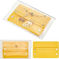Gold TPU(Thermoplastic Polyurethane) Jewelry Storage Bag, with EVA(Ethylene-vinyl Acetate) Storage Interlayer, Frosted, Rectangle, Gold, 10x16.5x1.4cm