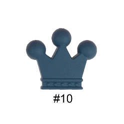 Marine Blue Food Grade Eco-Friendly Silicone Focal Beads, Crown, Marine Blue, 30.5mm