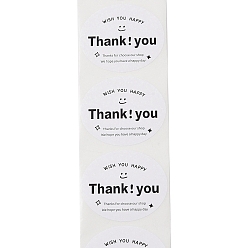 Белый Самоклеящиеся бумажные подарочные наклейки со словом «спасибо», для партии, декоративные подарки, белые, 50x60мм 120шт./рулон