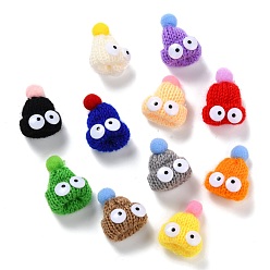 (52) Непрозрачная лаванда Рождественская тема украшение шерстяной шапки ручной работы, с белыми плоскими глазами, украшение ремесла diy, разноцветные, 42x31x21 мм