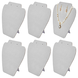 Светло-серый Подставки для ювелирных изделий из бархата в форме бюста, держатель для украшений для ожерелий и сережек, светло-серый, 7.8x19.1x20.5 см