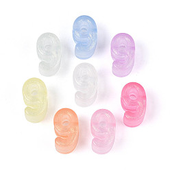 (52) Непрозрачная лаванда Светящиеся матовые прозрачные акриловые бусины, бусины с большим отверстием, число 9, с блеском порошок, светится в темноте, разноцветные, 13~13.5x22~22.5x11.8 мм, отверстие : 6.5 мм, Около 226 шт / 500 г