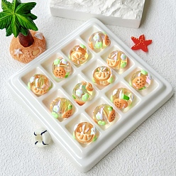 Сэнди Коричневый Акриловые бусины, бусины ручной работы, круглый с фруктами, песчаный коричневый, 16 мм, отверстие : 3 мм