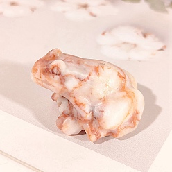 Вишневый агат Резные фигурки целебных лягушек из натурального агата с вишневым цветом, Украшения из камня с энергией Рейки, 37x33x23 мм