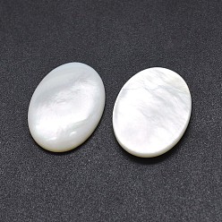 Blanc Cabochons coquille, ovale, blanc, 19.5~20.5x14.5~15x3mm