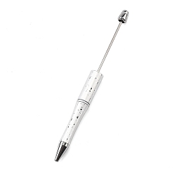 Белый Дым Пластиковая ручка-бусина, шариковая ручка со стальным стержнем, для индивидуальной ручки с ювелирными бусинами, серый, 142x11.5 мм