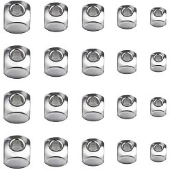 Stainless Steel Color 304 Stainless Steel Beads, Cube, Stainless Steel Color, 100pcs/box