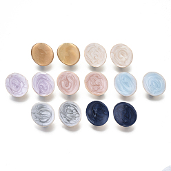 (52) Непрозрачная лаванда Серьги-гвоздики из экологически чистой железной эмали, с петлей, без кадмия, без никеля и без свинца, овальные, золотой свет, разноцветные, 23x20 мм, отверстие : 4.5 мм, штифты : 0.9 мм