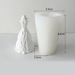 Blanc Moules à bougies en silicone pour robe de mariée, déesse 3d, bricolage, buste, portrait, Moules à bougies d'aromathérapie, sculpture demi-corps, moules de fabrication de bougies parfumées, blanc, 5.5x5.5x8.6 cm