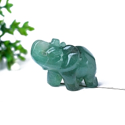 Зеленый Авантюрин Натуральный зеленый авантюрин, резные фигурки слонов, статуи для украшения рабочего стола для домашнего офиса, 38 мм