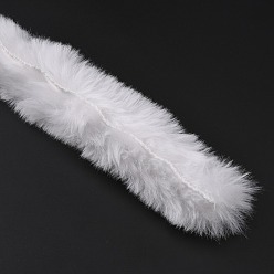 White Artificial Wool Costume Accessories, Imitation Rabbit Fur, White, 4x0.15cm, 10m/bundle