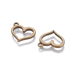Античная Бронза Подвески в античном стиле , без кадмия, без никеля и без свинца, Тибетский сплав стиль, сердце, античная бронза, 13x16x2 мм, отверстие : 2 мм