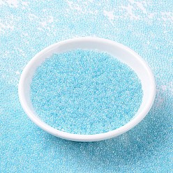 (RR269) Glacier Blue Lined Crystal AB Миюки круглые бусины рокайль, японский бисер, (rr 269) кристалл с голубой окантовкой ледника ab, 11/0, 2x1.3 мм, Отверстие : 0.8 мм , около 5500 шт / 50 г