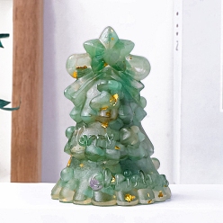 Зеленый Авантюрин Натуральные зеленые авантюрные дисплеи, украшение для домашнего офиса из смолы, рождественская елка, 65x85 мм