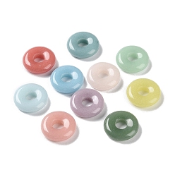 (52) Непрозрачная лаванда Подвески из синтетического серебристого камня/светящегося камня, светящиеся в темноте плоские круглые подвески, разноцветные, 18x5 мм, отверстие : 5.8 мм