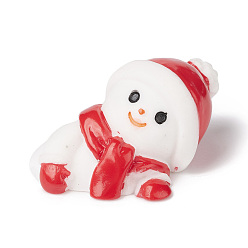 Снеговик Украшение дисплея статуи из смолы в рождественском стиле, Украшение дома с микро-ландшафтом, снеговик, 29x32x17 мм