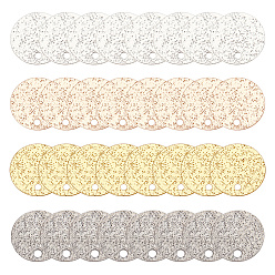 (52) Непрозрачная лаванда 48 шт 4 цвета латунные подвески, , плоский круглый шарм, разноцветные, 10x0.4 мм, отверстие : 0.9 мм, 12 шт / цвет