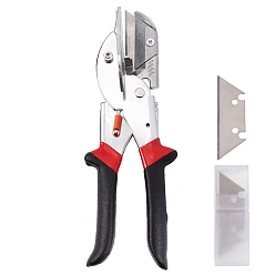 Stainless Steel Color Multi-Angle Miter Cutter Scissors, 45-135 Adjustable Degree, with Safety Lock and Blades, Stainless Steel Color, 225x75x71mm