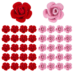 (52) Непрозрачная лаванда 40 шт. 2 цвета пластиковая застежка для волос для женщин и девочек, цветок, разноцветные, 15.5x14.5 мм, 20 шт / цвет