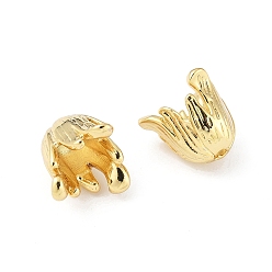 Настоящее золото 18K Шапочки и конусы для бусин, латунные, цветок, реальный 18 k позолоченный, 9.5x10.5x10.5 мм, отверстие : 1.6 мм