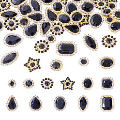 Реактивный Самолет 100 шт. пришивных стразов в форме капли/сердца/звезды, многорядные звенья из акрила и железа со стразами, золотые, разнообразные, струя, 7.5~19x7.5~16x3.5~6 мм, отверстие : 2~9.5x0.8~1.6 мм