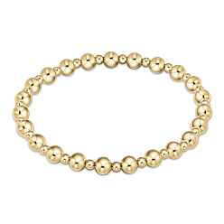 Golden Runde, elastische Armbänder aus Messing im böhmischen Stil, golden, 6.89 Zoll (17.5 cm)