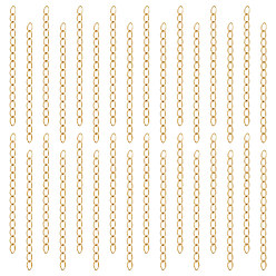 Золотой 80Ионное покрытие шт. (IP) 304 Удлинитель цепи из нержавеющей стали, концевые цепи, золотые, 45~52 мм