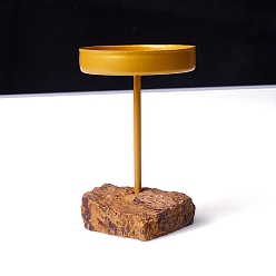 Плоский Круглый Металлические подсвечники, с подвалами из драгоценных камней, плоско-круглые, 170x70 мм