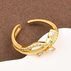 Настоящее золото 18K Манжеты из латуни с микро паве кубический цирконий для женщин, долговечный, стойки покрытие, реальный 18 k позолоченный, 9 мм, регулируемый