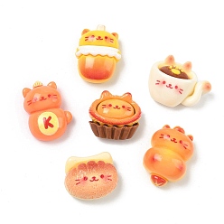 (52) Непрозрачная лаванда Кабошоны из непрозрачной смолы в форме кошки, имитация еды, разнообразные, разноцветные, 17~24x17~24.5x10~12 мм