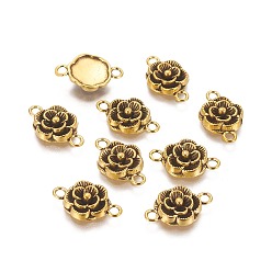 Античное Золото Тибетского стиля ссылки / разъемы, без свинца и без кадмия, цветок, античное золото , 18.5x12x3.5 мм, отверстие : 2 мм