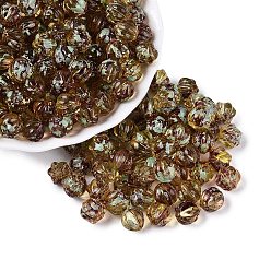 Светло-хаки Прозрачные стеклянные бусины пикассо, тыква, светлый хаки, 8.5~9 мм, отверстие : 0.9~1.2 мм, Около 750 шт / фунт