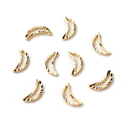 Real 24K Gold Plated Brass Linking Rings, Long-Lasting Plated, Cadmium Free & Lead Free, Moon, Real 24K Gold Plated, 8x4x1mm, Inner Diameter: 6.5x1mm