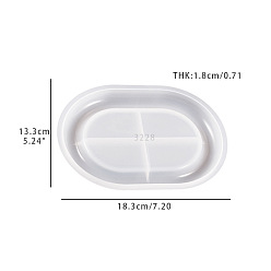 Oval Cup Mat Silicone Molds, Resin Casting Coaster Molds, For UV Resin, Epoxy Resin Craft Making, White, Oval, 133x183x18mm