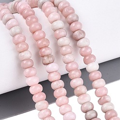 Розовый Опал Натуральный розовый опал бусы пряди, рондель, 6.5x4.5 мм, отверстие : 0.9 мм, около 86 шт / нитка, 15.08 дюйм (38.3 см)