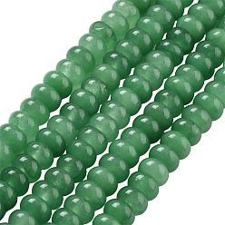 Средний Аквамарин 2 нити из натурального белого нефрита бусины нити, окрашенные, рондель, средний аквамарин, 8x5 мм, отверстие : 1 мм, около 74 шт / нитка, 15.15 дюйм (38.5 см)