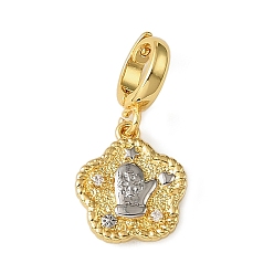 Другие Рождественские подвесные украшения в виде цветов из латуни со стразами, с застежками, без свинца, без кадмии и без никеля, реальный 18 k позолоченный, перчатка, 26 мм