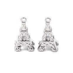 Нержавеющая Сталь Цвет 304 подвески из нержавеющей стали, Эйфелева башня очарование, цвет нержавеющей стали, 16x10x9.5 мм, отверстие : 1.4 мм