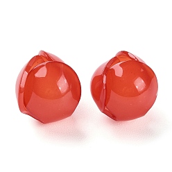 Tomato Opaque Acrylic Pendants, Large Red Bud, Tomato, 16.5~20.5x16~18x16.5~17mm, Hole: 1.2mm