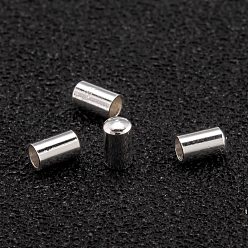 Посеребрённый Латуни конце шнура, долговечный, 925 серебро покрытием, 4x2 мм, внутренний диаметр: 1.2 мм